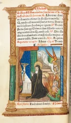 Gedrucktes Stundenbuch (Gebrauch von Rom): fol. 84v, Dominikanische Nonne im Gebet