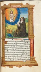 St. Birgitta im Gebet vor einer Erscheinung Christi