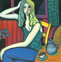 Mädchen trinkt Tee, 2008
