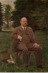 Fernand Scribe in seinem Garten