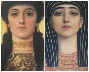 Das antike Griechenland und das alte Ägypten, Detail der Köpfe von Athena und Isis