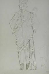 Stehende Frau mit Schwert