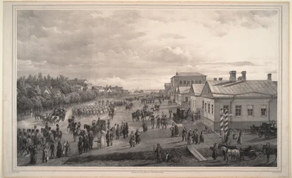 Parade der Chevalier-Garden durch Krasnoye Selo, 1848