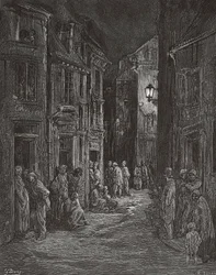 Slums von Bluegate Fields, London im 19. Jahrhundert