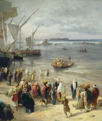 Jaffa, Rekrutierung türkischer Soldaten in Palästina, 1888 (rechtes Detail)