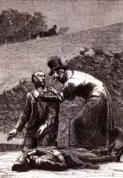 Javert erkennt Valjean - in „Les Misérables“ von Victor Hugo, ill. von Brion, Hrsg. Hetzel und Lacroix