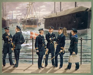 Offiziere und Truppen der dänischen Marine