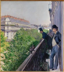 Ein Balkon über dem Boulevard Haussmann