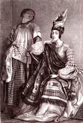 Signare, die mulattisch-französischen afrikanischen Frauen in der Stadt Saint Louis, Senegal. 1861