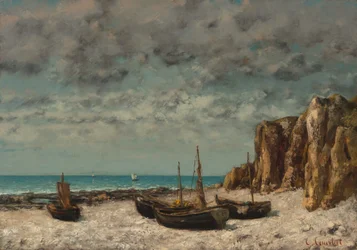 Boote am Strand, Etretat, ca. 1872-1875
