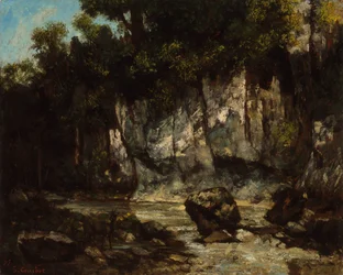 Landschaft mit Hirsch
