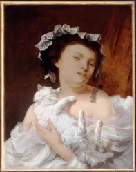 Frau mit einer Katze, 1864