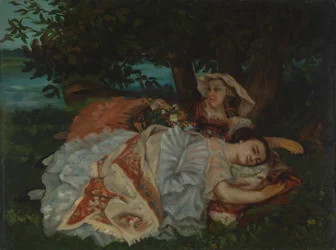 Junge Damen am Ufer der Seine, vor 1857