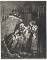 Cinderellas Patin und der Kürbis, graviert von Heliodore Joseph Pisan, ca. 1868