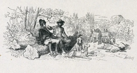 Fabel von La Fontaine "Der Wolf und der Hund"