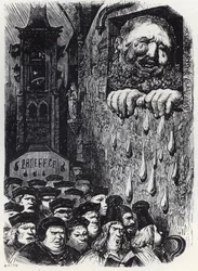 Gargantua trauert um den Tod seiner Frau - Illustration aus 