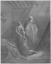 Gustave Doré Bibel: Elia erweckt den Sohn der Witwe von Zarpath