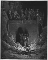 Gustave Doré Bibel: Schadrach, Meschach und Abed-Nego im Feuerofen