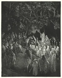 Don Quijote: "Die Gestalt im Gewand stand auf" (Gravur)