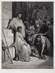 Beleidigungen für Christus während seines Prozesses, Illustration aus der Dore-Bibel