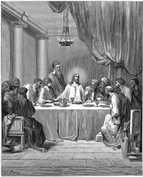 Jesus und seine Jünger beim letzten Abendmahl, 1866