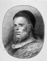 Porträt des jungen Rabelais - Gravur von Gustave Doré