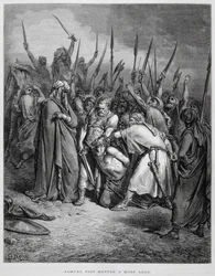 Samuel tötet Agag, Illustration aus der Dore-Bibel
