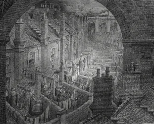 Die Slums von London, gestochen von Gustave Doré (1832-1883)