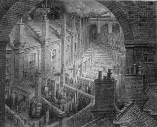 Die Hinterhöfe von London - in „London“ von Gustave Doré