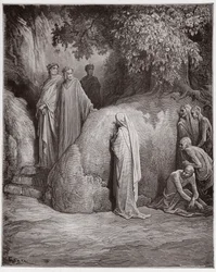 Die Göttliche Komödie (La Divina Commedia), Purgatorio, Gesang 23: Dante erkennt den Schatten von Forese unter den Gefräßigen - von Dante Alighieri (1265-1321) - Illustration von Gustave Doré (1832-1883)
