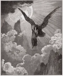 Die Göttliche Komödie (La Divina Commedia), Purgatorio, Gesang 9: Dante wird in einem Traum von einem Adler entführt - von Dante Alighieri (1265-1321) - Illustration von Gustave Doré (1832-1883)