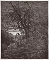 Die Göttliche Komödie, Inferno, Gesang 1: Der Wolf erscheint (Illustration von Gustave Doré)