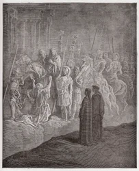 Die Göttliche Komödie, Fegefeuer, 10. Gesang: Die Marmorskulpturen, die den Hochmut darstellen - von Dante Alighieri (1265-1321) - Illustration von Gustave Doré (1832-1883)