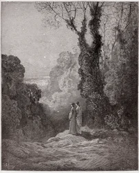 Die Göttliche Komödie, Purgatorio, Gesang 1: Die Dichter erblicken die Schönheit der Venus am Morgenhimmel (Illustration von Gustave Doré)