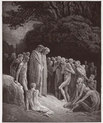 Die Göttliche Komödie, Purgatorio, Gesang 23: Die Seelen der Gefräßigen (Illustration von Gustave Doré)