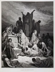 Die Pest schlägt in Jerusalem zu, Illustration aus der Dore-Bibel