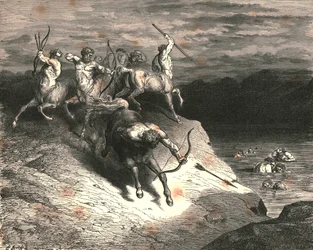 Wir näherten uns diesen Bestien, die schnell dahinschritten, als Chiron einen Pfeil hervorholte, um 1890