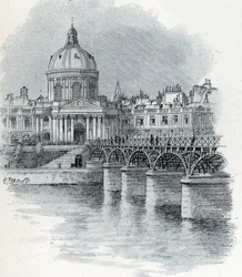 Ansicht des Institut de France und der Brücke Pont des Arts in Paris