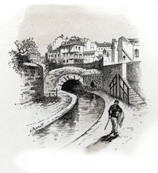 Blick auf die Bièvre bei den Gobelins, Paris, aus „La Seine à travers Paris“ von Saint-Juirs