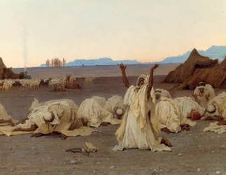 Abendgebet in der Sahara (Detail des Tuareg-Lagers)