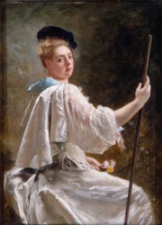 Dame mit einem Stab