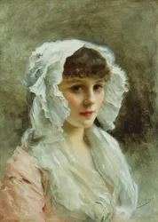 Porträt einer Dame mit weißer Haube