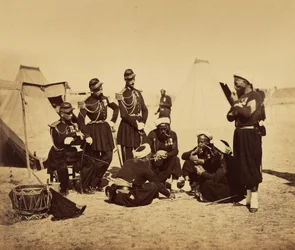 Camp de Châlons: Zouaven der Garde im Biwak