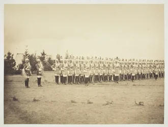 Ohne Titel [Soldaten auf Parade], 1857