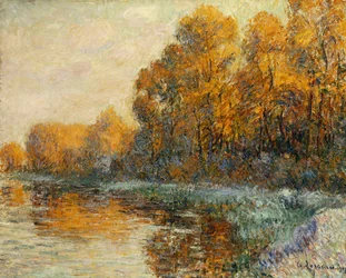 Am Flussufer im Herbst