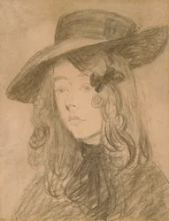 Winifred John mit großem Hut