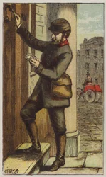 Postbote (farbige Lithografie)