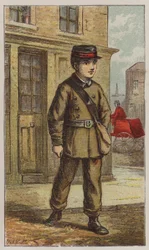 Telegrafenjunge (farbige Lithografie)