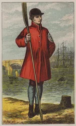Wasserträger (farbige Lithografie)