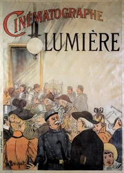 Plakat für den Kinematographen der Brüder Lumière im Grand Café im Dezember 1895